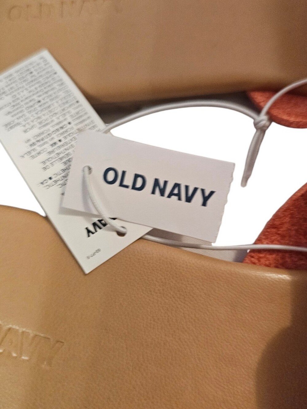 Orange and Beige Old Navy Women's Faux-Leather Slide Sandals - Picture 7 of 15